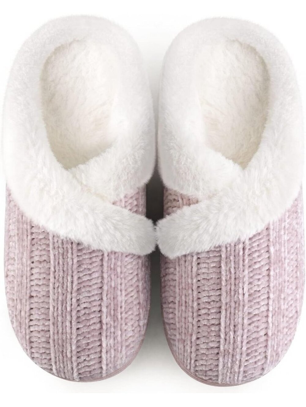 Women's Baby Purple Fuzzy House Slip on Indoor Outdoor Anti-Skid Slipper Shoes